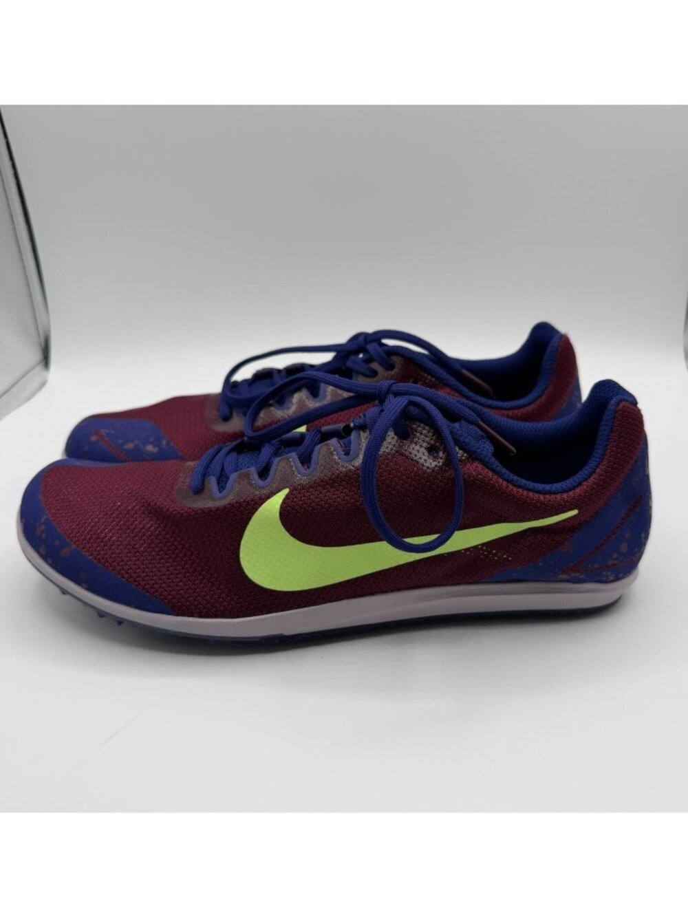 Nike Zoom Rival D10 Bordeaux Lime Blast Unisex Track Shoes Men's 10.5/Women 9
